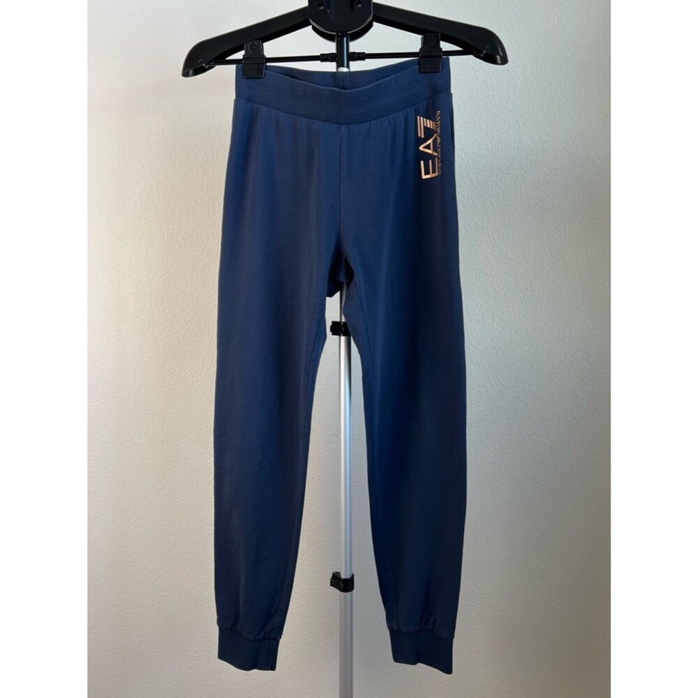 EA7 Emporio Armani Track Joggers Navy Sweatpants Athletic Logo Pants Women XS